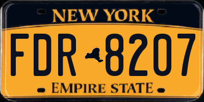 NY license plate FDR8207