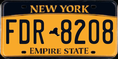 NY license plate FDR8208