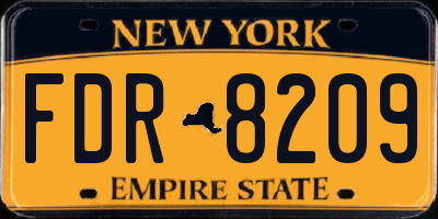 NY license plate FDR8209