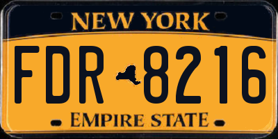 NY license plate FDR8216