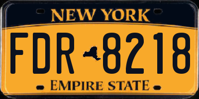 NY license plate FDR8218