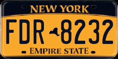 NY license plate FDR8232