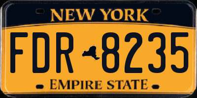 NY license plate FDR8235