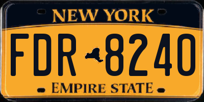 NY license plate FDR8240