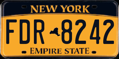 NY license plate FDR8242