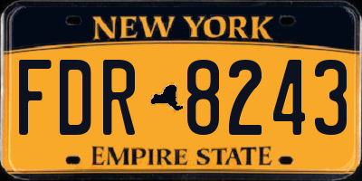 NY license plate FDR8243