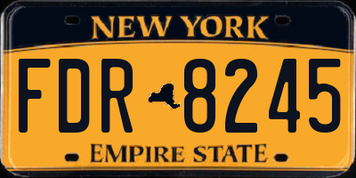 NY license plate FDR8245