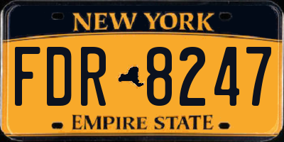 NY license plate FDR8247