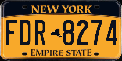 NY license plate FDR8274