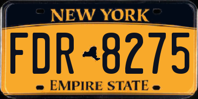 NY license plate FDR8275