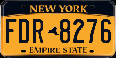 NY license plate FDR8276