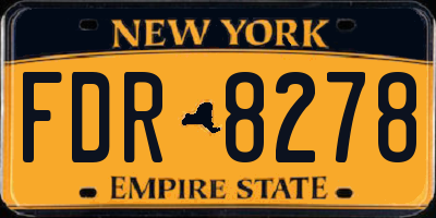 NY license plate FDR8278