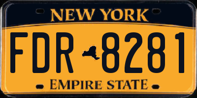 NY license plate FDR8281