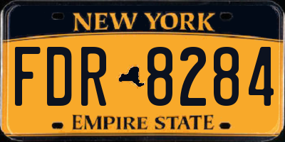 NY license plate FDR8284