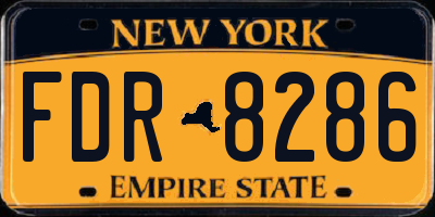 NY license plate FDR8286