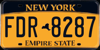 NY license plate FDR8287