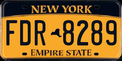NY license plate FDR8289