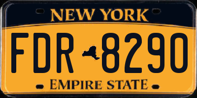 NY license plate FDR8290