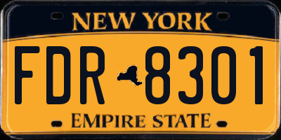 NY license plate FDR8301