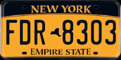 NY license plate FDR8303