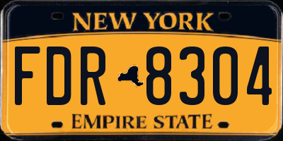NY license plate FDR8304
