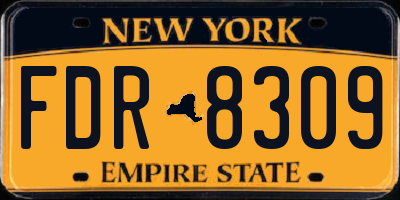 NY license plate FDR8309
