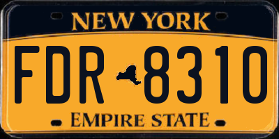 NY license plate FDR8310