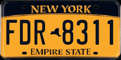 NY license plate FDR8311