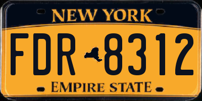 NY license plate FDR8312