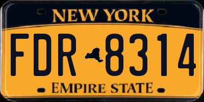 NY license plate FDR8314