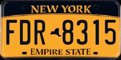 NY license plate FDR8315