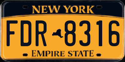 NY license plate FDR8316