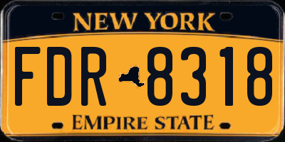 NY license plate FDR8318