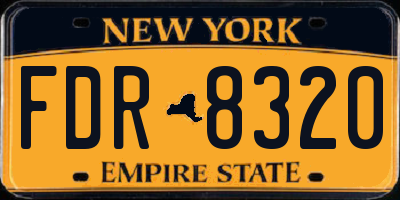 NY license plate FDR8320
