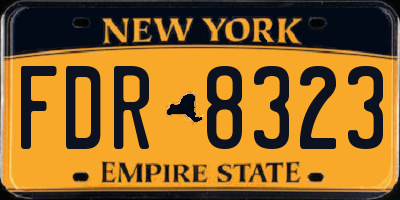 NY license plate FDR8323