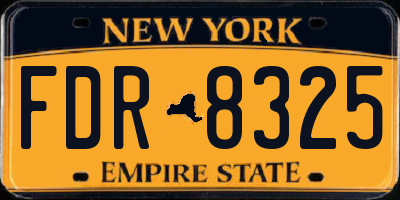 NY license plate FDR8325