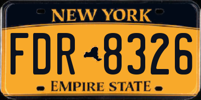 NY license plate FDR8326