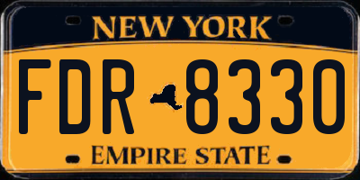 NY license plate FDR8330