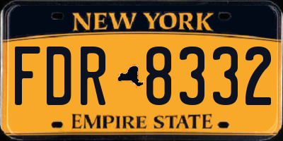 NY license plate FDR8332