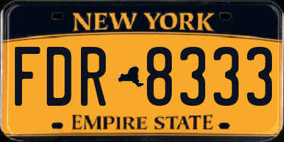 NY license plate FDR8333