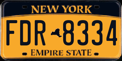 NY license plate FDR8334
