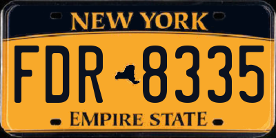 NY license plate FDR8335