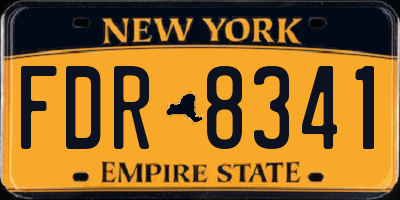 NY license plate FDR8341