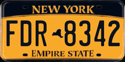 NY license plate FDR8342