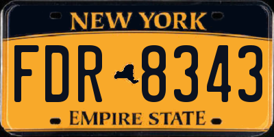 NY license plate FDR8343