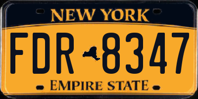 NY license plate FDR8347