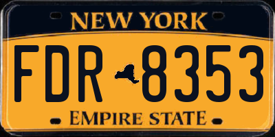 NY license plate FDR8353