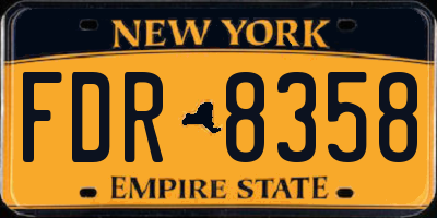 NY license plate FDR8358