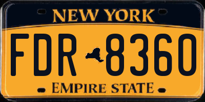 NY license plate FDR8360