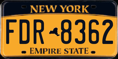 NY license plate FDR8362